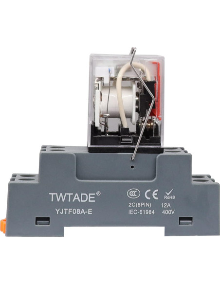 Relé Electromagnético TWTADE YJ2N-LY 10A 8 Pines DC 6V Relé Electromagnético TWTADE YJ2N-LY 10A 8 Pines DC 6V