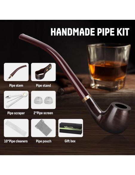 Pipa de Madera Scotte con Vástago Reemplazable y Accesorios Pipa de Madera Scotte con Vástago Reemplazable y Accesorios