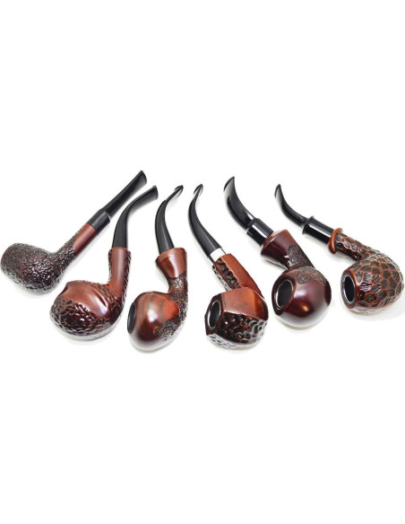 Set de 6 pipas de fumar Anshinco con cuchillo de limpieza Set de 6 pipas de fumar Anshinco con cuchillo de limpieza