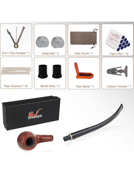 Pipa de Tabaco Churchwarden Sivaopa Madera de Peral Accesorios Pipa de Tabaco Churchwarden Sivaopa Madera de Peral Accesorios