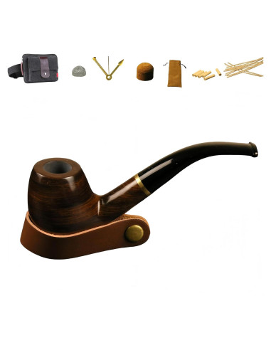 Pipa de Tabaco Locored de Madera Hecha a Mano con Accesorios