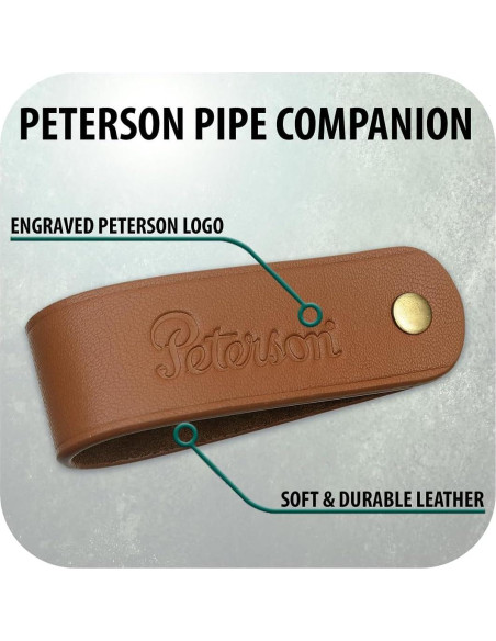 Soporte para pipa de tabaco Peterson Grafton de cuero marrón Soporte para pipa de tabaco Peterson Grafton de cuero marrón