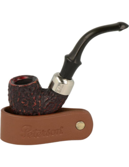 Soporte para pipa de tabaco Peterson Grafton de cuero marrón Soporte para pipa de tabaco Peterson Grafton de cuero marrón