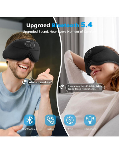 Máscara de Sueño LC-dolida con Ruido Blanco y Bluetooth 5.4