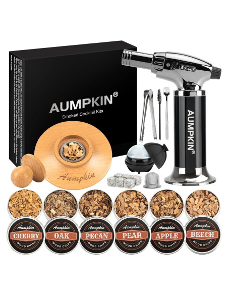Kit de Ahumador de Cócteles Aumpkin con Soplete y 6 Sabores Kit de Ahumador de Cócteles Aumpkin con Soplete y 6 Sabores