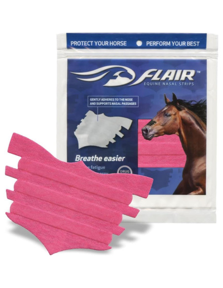 Tiras Nasales FLAIR para Caballos Rosa Paquete de 6 Tiras Nasales FLAIR para Caballos Rosa Paquete de 6