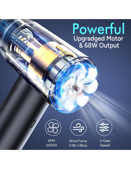 Soplador de Aire Comprimido Maxisola Inalámbrico 6000mAh 50000RPM Soplador de Aire Comprimido Maxisola Inalámbrico 6000mAh 50000RPM