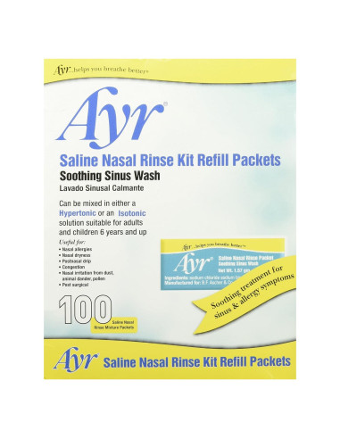 Paquete de Recarga Ayr Lavado Nasal Salino 100 Unidades