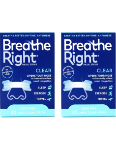 Tiras Nasales Breathe Right 30 Unidades Sin Medicamentos 2