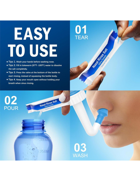 Botella Lavado Nasal MAOEVER 300 ml con 30 Paquetes Sal Botella Lavado Nasal MAOEVER 300 ml con 30 Paquetes Sal