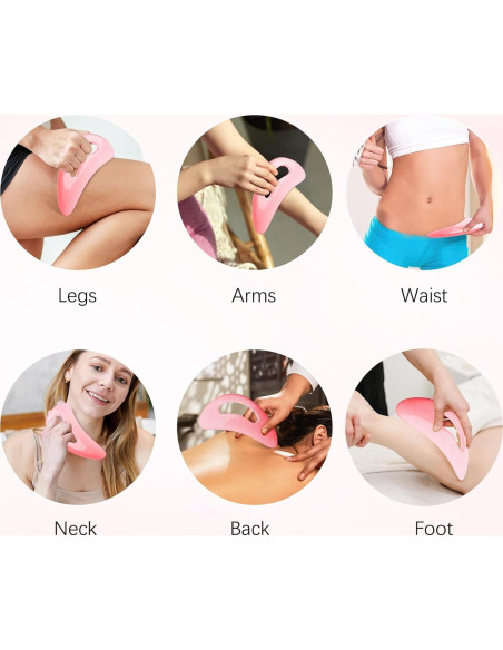 Masajeador Gua Sha AICNLY Grande Rosa Drenaje Linfático Masajeador Gua Sha AICNLY Grande Rosa Drenaje Linfático