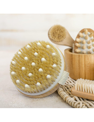 Cepillo Corporal Seco de Bambú GiimiBash Exfoliador Suave