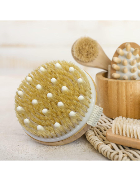 Cepillo Corporal Seco de Bambú GiimiBash Exfoliador Suave Cepillo Corporal Seco de Bambú GiimiBash Exfoliador Suave