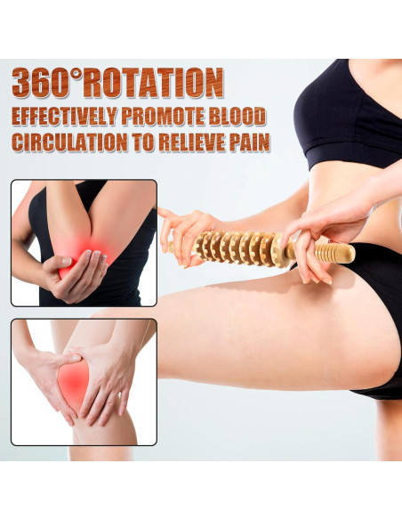 Rodillo de Masaje de Madera KintKita 9 Rodillos Anticelulitis Rodillo de Masaje de Madera KintKita 9 Rodillos Anticelulitis