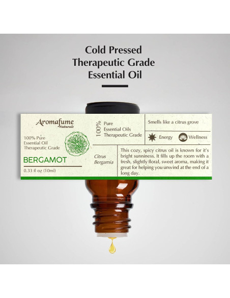 Aceite Esencial de Bergamota Aromafume 10ml - 100% Natural Aceite Esencial de Bergamota Aromafume 10ml - 100% Natural