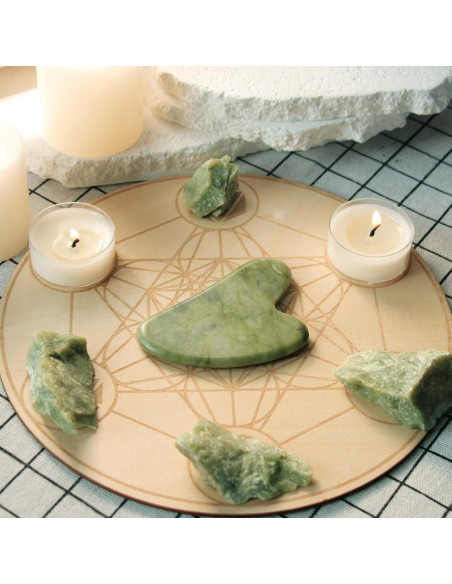 Gua Sha Facial BAIMEI Jade Verde para Cuidado de la Piel Gua Sha Facial BAIMEI Jade Verde para Cuidado de la Piel