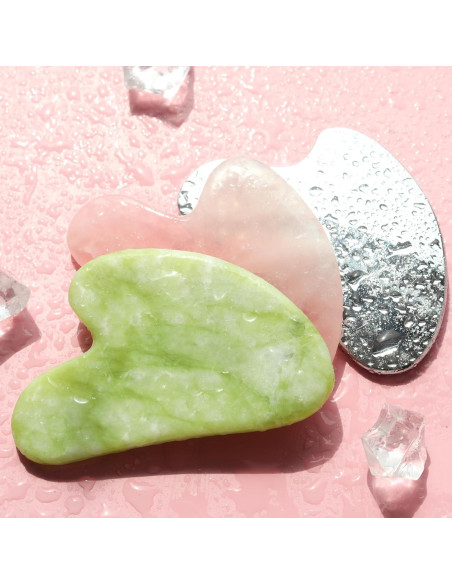 Gua Sha Facial BAIMEI Jade Verde para Cuidado de la Piel Gua Sha Facial BAIMEI Jade Verde para Cuidado de la Piel
