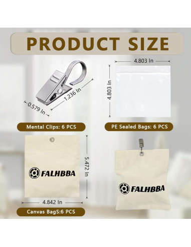 Paquete de 6 Pesas para Cortinas de Exterior FALHBBA 765g