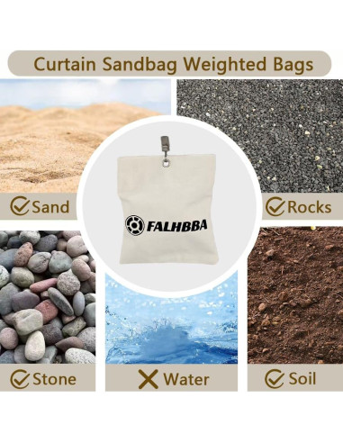 Paquete de 6 Pesas para Cortinas de Exterior FALHBBA 765g