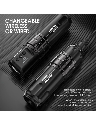 Máquina de Tatuaje Mast Fold Pro Inalámbrica con 2 Baterías