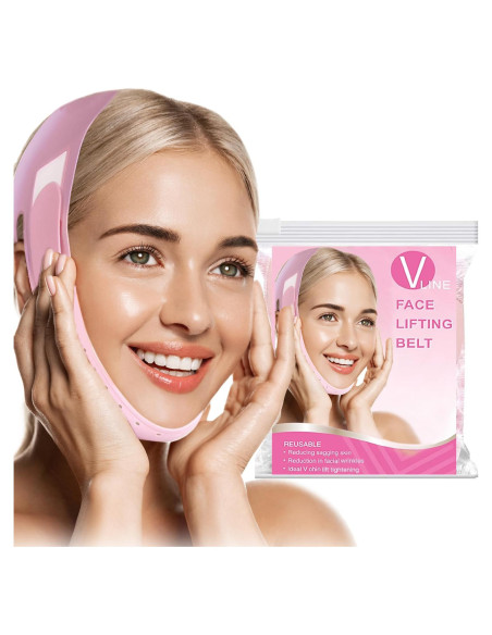 Cinta Levantamiento Facial V-Line Rosa Reutilizable Mediana Cinta Levantamiento Facial V-Line Rosa Reutilizable Mediana