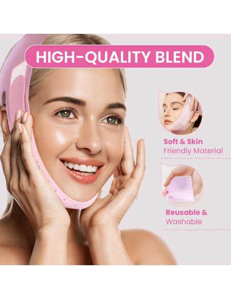 Cinta Levantamiento Facial V-Line Rosa Reutilizable Mediana Cinta Levantamiento Facial V-Line Rosa Reutilizable Mediana