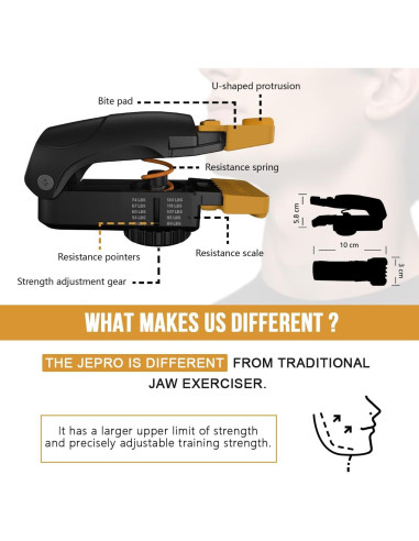 Ejercitador de Mandíbula HUGEOAKS JE-PRO Resistencia 20-59 kg