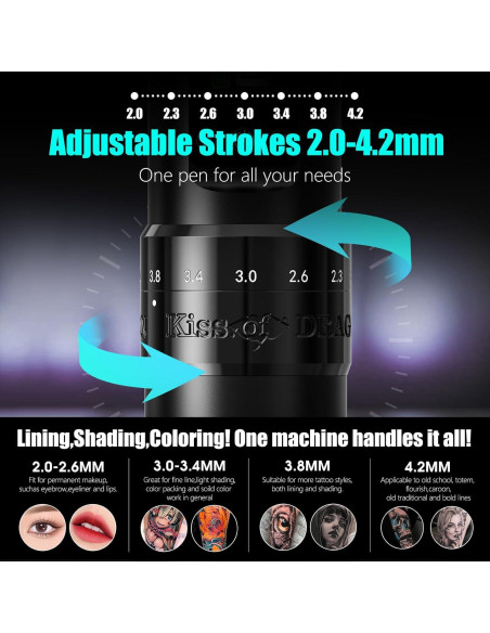 Kit de Máquina de Tatuaje Inalámbrico Kiss of Dragon V1 Kit de Máquina de Tatuaje Inalámbrico Kiss of Dragon V1