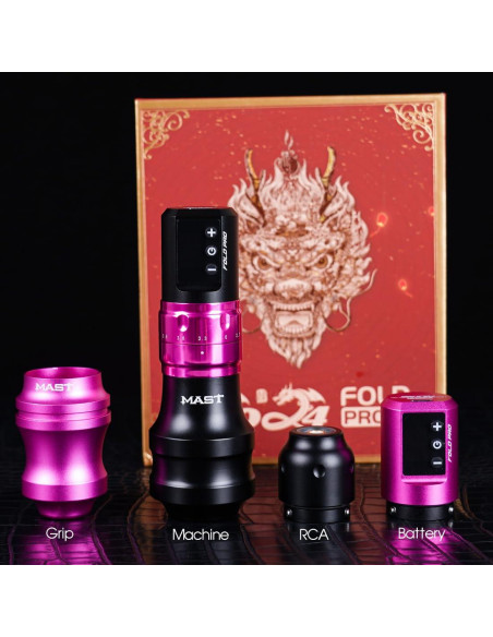 Máquina de Tatuaje Mast Fold Pro Sin Cable Rosa Máquina de Tatuaje Mast Fold Pro Sin Cable Rosa