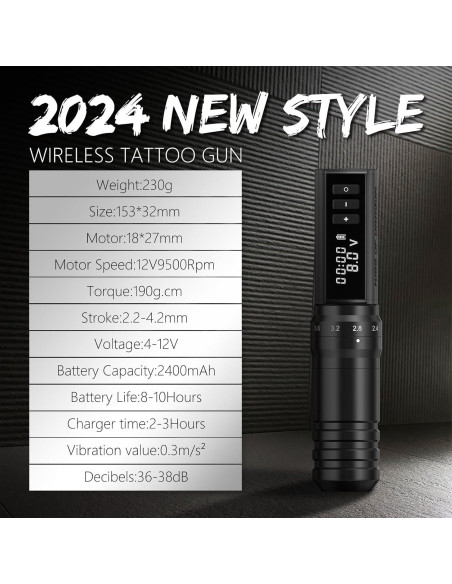 Kit de Tatuaje Kiss of Dragon Rotativa 2400mAh 20 Agujas Kit de Tatuaje Kiss of Dragon Rotativa 2400mAh 20 Agujas
