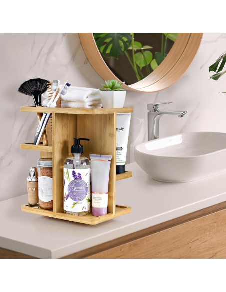 Organizador de Maquillaje Sorbus 360 Bambú Carrousel Organizador de Maquillaje Sorbus 360 Bambú Carrousel