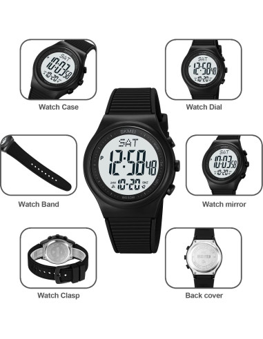 Reloj Digital CakCity Unisex Cronómetro Resistente al Agua