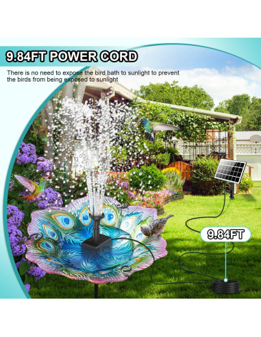 Bomba de Fuente Solar SZMP para Baño de Aves 3m Cable