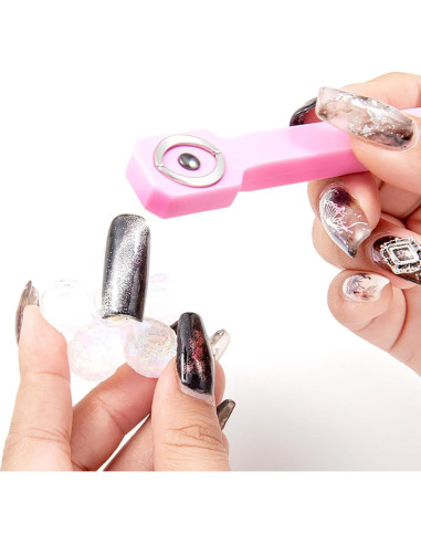 Imanes para Uñas MOLILO 3 en 1 Rosa Efecto Ojo de Gato