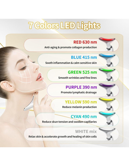 Masajeador Facial LED 7 Colores Li-Tek para Piel Radiante Masajeador Facial LED 7 Colores Li-Tek para Piel Radiante