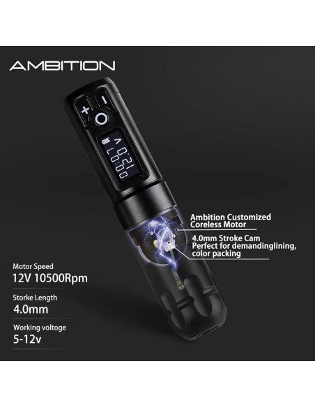 Kit de Tatuaje Ambition Soldier - Máquina Inalámbrica Completa Kit de Tatuaje Ambition Soldier - Máquina Inalámbrica Completa