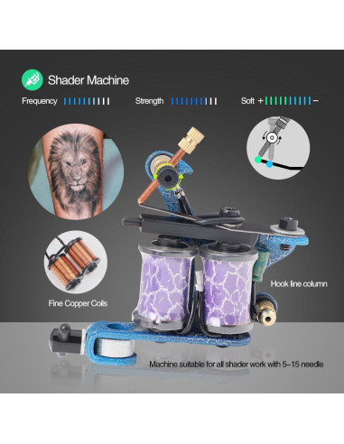 Kit Completo de Tatuaje Solong 4 Máquinas Pro 54 Tintas