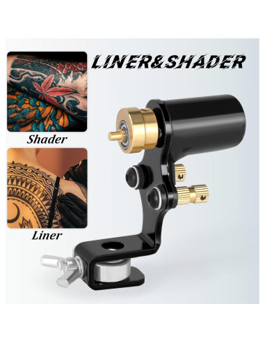 Máquina de Tatuaje Rotativa ATOMUS Shader y Liner Negro