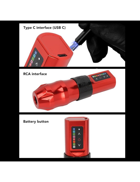 Máquina de Tatuaje NSXAYIWE Inalámbrica 10000RPM 2400mAh Máquina de Tatuaje NSXAYIWE Inalámbrica 10000RPM 2400mAh