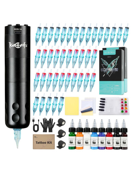 Kit de Tatuaje Profesional Dragoart Inalámbrico 40 Agujas Kit de Tatuaje Profesional Dragoart Inalámbrico 40 Agujas