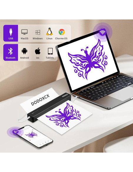 Impresora de Tatuajes DODOXCX C80 Inalámbrica Bluetooth Impresora de Tatuajes DODOXCX C80 Inalámbrica Bluetooth
