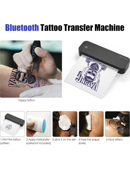 Impresora de Tatuajes BIOMASER Inalámbrica Bluetooth 1,23 kg Impresora de Tatuajes BIOMASER Inalámbrica Bluetooth 1,23 kg