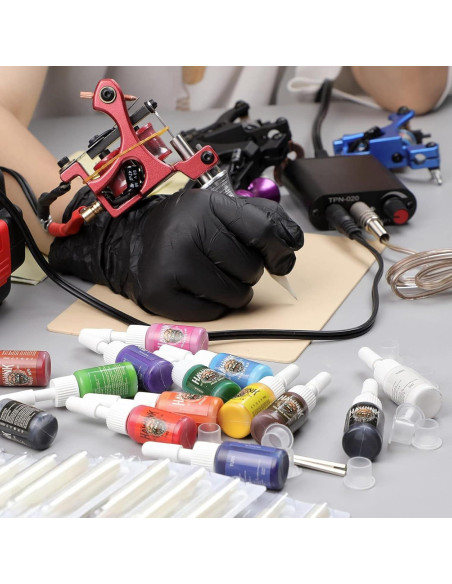 Kit Completo de Tatuaje Hawink 4 Máquinas 14 Tintas y Agujas Kit Completo de Tatuaje Hawink 4 Máquinas 14 Tintas y Agujas