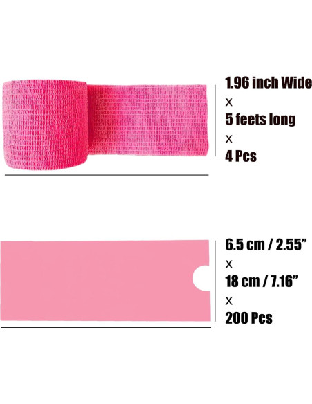Cinta de Tatuaje MIUXIA 200 Piezas Rosa y 4 Cintas de Agarre Cinta de Tatuaje MIUXIA 200 Piezas Rosa y 4 Cintas de Agarre