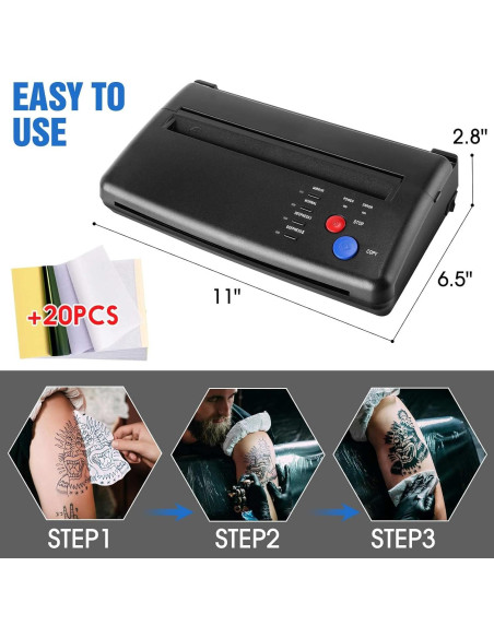 Máquina de Transferencia de Tatuajes CORIEOSD EISBO-1 con 20 Papeles Máquina de Transferencia de Tatuajes CORIEOSD EISBO-1 con 20 Papeles