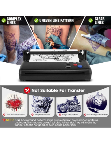 Máquina de Transferencia de Tatuajes CORIEOSD EISBO-1 con 20 Papeles