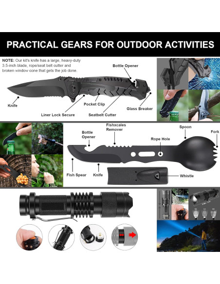 Kit de Supervivencia 210 Piezas Kleclcw para Camping Kit de Supervivencia 210 Piezas Kleclcw para Camping