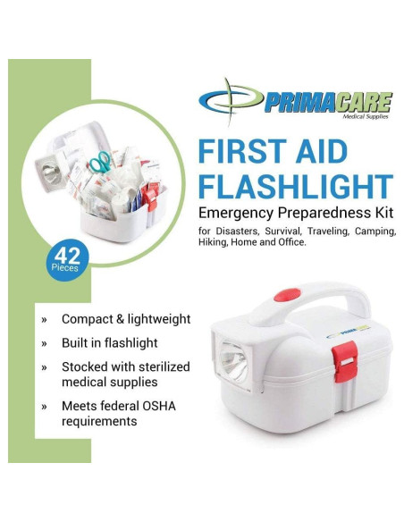 Kit de Emergencia Primacare KB-9005 con Linterna 52 Piezas Kit de Emergencia Primacare KB-9005 con Linterna 52 Piezas