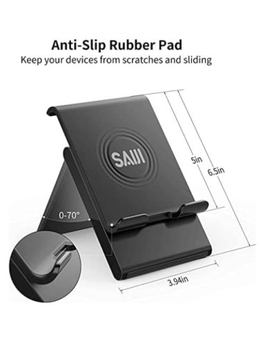 Soporte Ajustable para Tableta SAIJI Plegable Negro 32.77 cm
