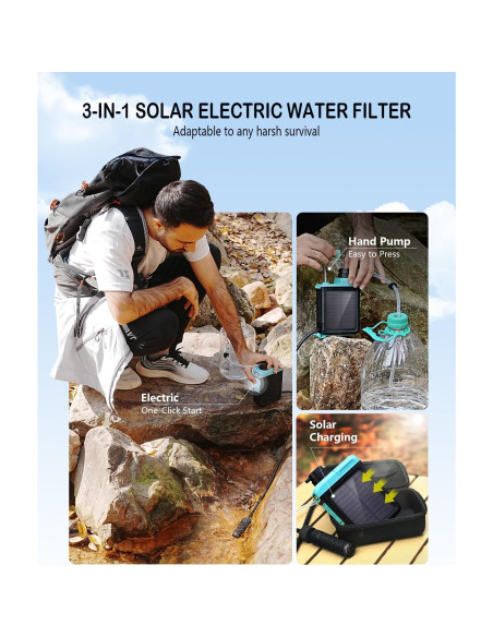 Purificador de Agua Solar BK-3000 3 en 1 para Camping Purificador de Agua Solar BK-3000 3 en 1 para Camping